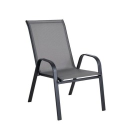 Πολυθρόνα Μεταλλική  Neptune Γκρι/Μαύρο 55x75x95cm