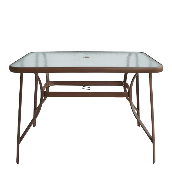 Τραπέζι Μεταλλικό  SUN Καφέ 120x70x70cm