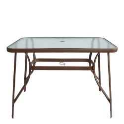 Τραπέζι Μεταλλικό  SUN Καφέ 140x80x70cm