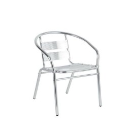 Πολυθρόνα  Αλουμινίου Titan Ασημί 54x56x74cm