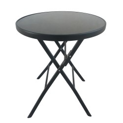 Τραπέζι Μεταλλικό  Πτυσσόμενο TAURUS Μαύρο Φ60x70cm