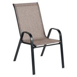 Πολυθρόνα Κήπου  NEPTUNE Καφέ/Μαύρο Μέταλλο/Textilene 55x75x95cm
