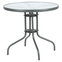 Τραπέζι Κήπου  EARTH Γκρι Μέταλλο/Γυαλί Φ80x70cm