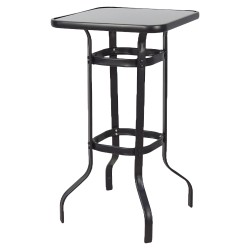 Τραπέζι Κήπου  LYRA Μαύρο Μέταλλο/Γυαλί 70x70x100cm