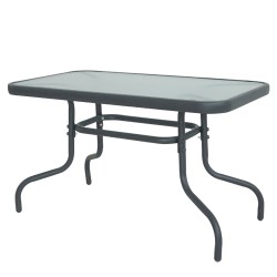 Τραπέζι Κήπου  VULCAN Γκρι Μέταλλο/Γυαλί 110x60x70cm