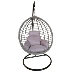 Κούνια Πολυθρόνα  VALENTINE Γκρι/Μαύρο 100x65x110cm Κούνια Πολυθρόνα  VALENTINE Γκρι/Μαύρο 100x65x110cm