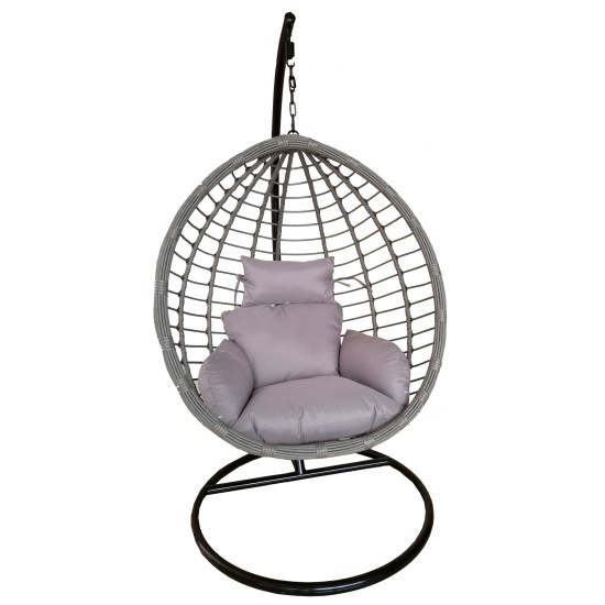 Κούνια Πολυθρόνα VALENTINE Γκρι/Μαύρο 100x65x110cm Κούνια Πολυθρόνα VALENTINE Γκρι/Μαύρο 100x65x110cm