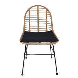 Καρέκλα Κήπου  ACCIUS Φυσικό/Μαύρο Μέταλλο/Rattan 49x56x84cm Καρέκλα Κήπου  ACCIUS Φυσικό/Μαύρο Μέταλλο/Rattan 49x56x84cm