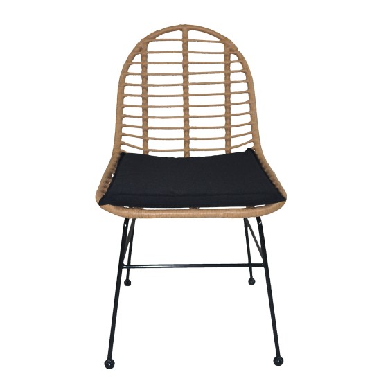 Καρέκλα Κήπου ACCIUS Φυσικό/Μαύρο Μέταλλο/Rattan 49x56x84cm Καρέκλα Κήπου ACCIUS Φυσικό/Μαύρο Μέταλλο/Rattan 49x56x84cm