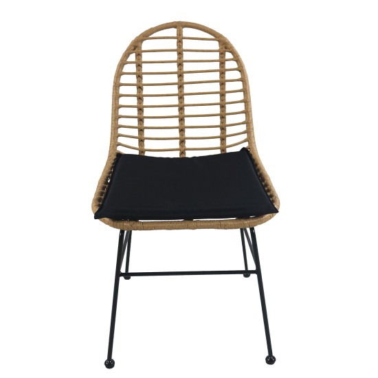 Καρέκλα Κήπου ACCIUS Φυσικό/Μαύρο Μέταλλο/Rattan 49x56x84cm Καρέκλα Κήπου ACCIUS Φυσικό/Μαύρο Μέταλλο/Rattan 49x56x84cm