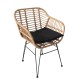 Καρέκλα Κήπου ArteLibre ACTORIUS Φυσικό/Μαύρο Μέταλλο/Rattan 57x53x81cm - ART-14510019