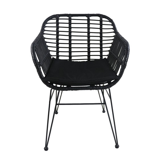 Καρέκλα Κήπου ACTORIUS Μαύρο Μέταλλο/Rattan 57x53x81cm Καρέκλα Κήπου ACTORIUS Μαύρο Μέταλλο/Rattan 57x53x81cm