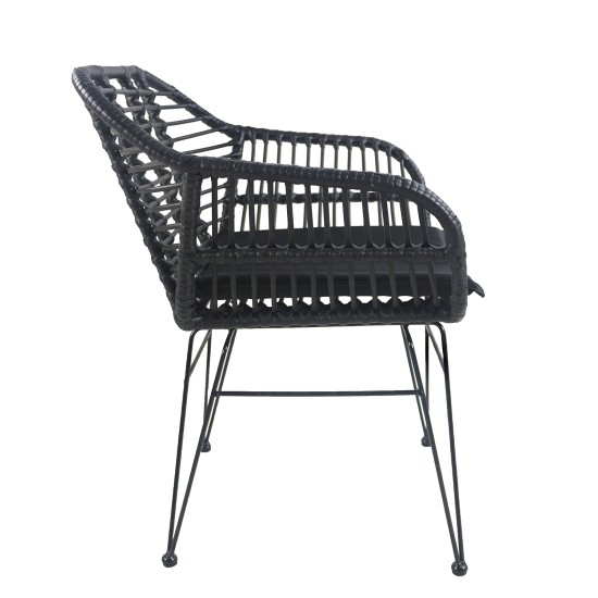 Καρέκλα Κήπου ACTORIUS Μαύρο Μέταλλο/Rattan 57x53x81cm Καρέκλα Κήπου ACTORIUS Μαύρο Μέταλλο/Rattan 57x53x81cm