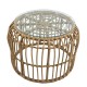 Τραπεζάκι Κήπου ALBIUS Φυσικό Rattan/Μέταλλο/Γυαλί Φ50x35cm Τραπεζάκι Κήπου ALBIUS Φυσικό Rattan/Μέταλλο/Γυαλί Φ50x35cm