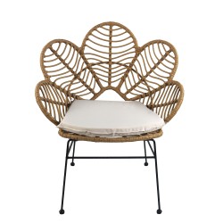 Καρέκλα Κήπου  ALFIUS Φυσικό/Μαύρο Μέταλλο/Rattan 72x62x86cm Καρέκλα Κήπου  ALFIUS Φυσικό/Μαύρο Μέταλλο/Rattan 72x62x86cm