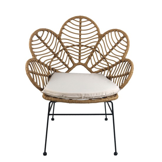 Καρέκλα Κήπου ALFIUS Φυσικό/Μαύρο Μέταλλο/Rattan 72x62x86cm Καρέκλα Κήπου ALFIUS Φυσικό/Μαύρο Μέταλλο/Rattan 72x62x86cm
