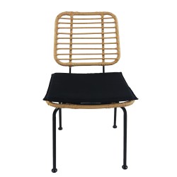 Καρέκλα Κήπου  ATIUS Φυσικό/Μαύρο Μέταλλο/Rattan 46.5x55x86cm Καρέκλα Κήπου  ATIUS Φυσικό/Μαύρο Μέταλλο/Rattan 46.5x55x86cm