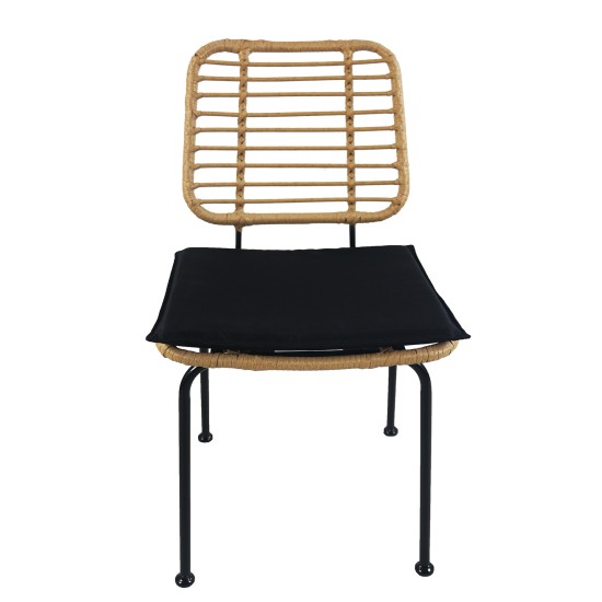Καρέκλα Κήπου ATIUS Φυσικό/Μαύρο Μέταλλο/Rattan 46.5x55x86cm Καρέκλα Κήπου ATIUS Φυσικό/Μαύρο Μέταλλο/Rattan 46.5x55x86cm