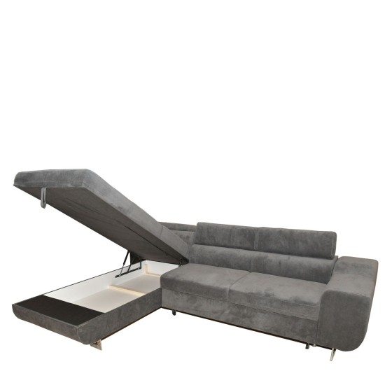 Καναπές Κρεβάτι Γωνιακός CASABLANCA Σκούρο Γκρι 280x203x78-93cm Καναπές Κρεβάτι Γωνιακός CASABLANCA Σκούρο Γκρι 280x203x78-93cm