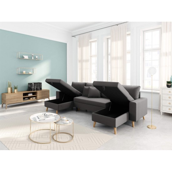 Καναπές Πολυμορφικός LEMPA Γκρι 295x148x86cm Καναπές Πολυμορφικός LEMPA Γκρι 295x148x86cm