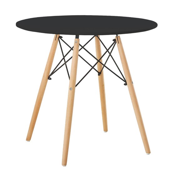 Τραπέζι RAPTOR Μαύρο MDF/Ξύλο Φ80x74cm Τραπέζι RAPTOR Μαύρο MDF/Ξύλο Φ80x74cm