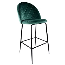 Σκαμπό Bar  UNDERHILL Κυπαρισσί/Μαύρο Βελούδο/Μέταλλο 45x53x107cm