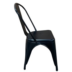 Καρέκλα  Βιομηχανικού Τύπου Vintage TOLIKO Μαύρο Ματ Μέταλλο 44x49x84cm