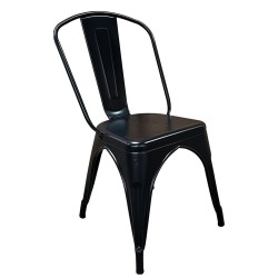 Καρέκλα  Βιομηχανικού Τύπου Vintage TOLIKO Μαύρο Ματ Μέταλλο 44x49x84cm