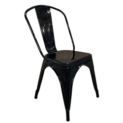 Καρέκλα  Βιομηχανικού Τύπου Vintage TOLIKO Μαύρο Μέταλλο 44x49x84cm