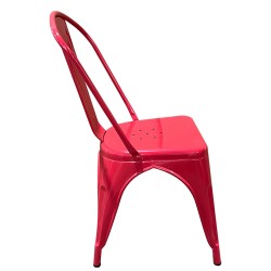Καρέκλα  Βιομηχανικού Τύπου Vintage TOLIKO Κόκκινο Μέταλλο 44x49x84cm