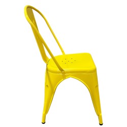Καρέκλα  Βιομηχανικού Τύπου Vintage TOLIKO Κίτρινο Μέταλλο 44x49x84cm