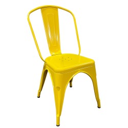 Καρέκλα  Βιομηχανικού Τύπου Vintage TOLIKO Κίτρινο Μέταλλο 44x49x84cm