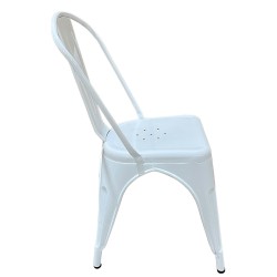 Καρέκλα  Βιομηχανικού Τύπου Vintage TOLIKO Λευκό Μέταλλο 44x49x84cm