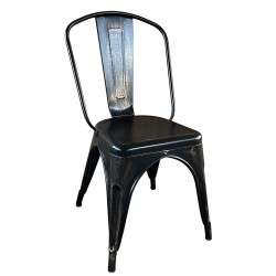 Καρέκλα  Βιομηχανικού Τύπου Vintage TOLIKO Μαύρο Αντικέ Μέταλλο 44x49x84cm