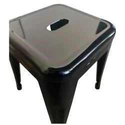 Σκαμπό  Βιομηχανικού Τύπου Vintage VELINO Μαύρο Μέταλλο 38x38x45cm