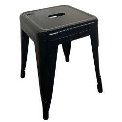 Σκαμπό  Βιομηχανικού Τύπου Vintage VELINO Μαύρο Μέταλλο 38x38x45cm