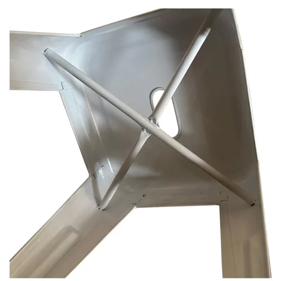 Σκαμπό  Βιομηχανικού Τύπου Vintage VELINO Λευκό Μέταλλο 38x38x45cm