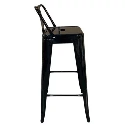 Σκαμπό Bar  Βιομηχανικού Τύπου Vintage MOLERO Μαύρο Μέταλλο 43x43x94cm