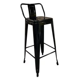 Σκαμπό Bar  Βιομηχανικού Τύπου Vintage MOLERO Μαύρο Μέταλλο 43x43x94cm