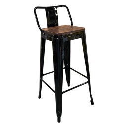 Σκαμπό Bar  Βιομηχανικού Τύπου Vintage MOLERO II Μαύρο/Καφέ Μέταλλο/Ξύλο 44x44x94cm Σκαμπό Bar  Βιομηχανικού Τύπου Vintage MOLERO II Μαύρο/Καφέ Μέταλλο/Ξύλο 44x44x94cm