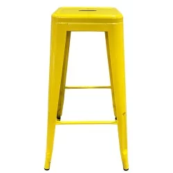 Σκαμπό Bar  Βιομηχανικού Τύπου Vintage SILANO Κίτρινο Μέταλλο 42x42x76cm