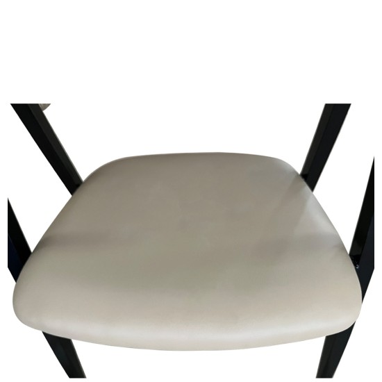 Καρέκλα Τραπεζαρίας  SOLANA Cappuccino/Μαύρο PU/Μέταλλο 51x51x81cm