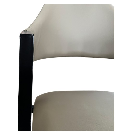 Καρέκλα Τραπεζαρίας  SOLANA Cappuccino/Μαύρο PU/Μέταλλο 51x51x81cm