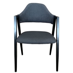 Καρέκλα Τραπεζαρίας  SOLANA Γκρι/Μαύρο Ύφασμα/Μέταλλο 51x51x81cm