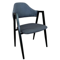 Καρέκλα Τραπεζαρίας  SOLANA Γκρι/Μαύρο Ύφασμα/Μέταλλο 51x51x81cm