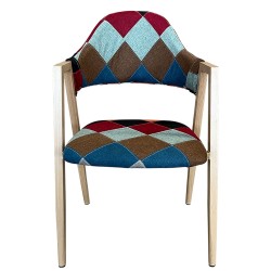Καρέκλα Τραπεζαρίας  SOLANA Patchwork Ύφασμα/Μέταλλο 51x51x81cm