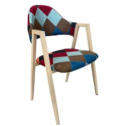 Καρέκλα Τραπεζαρίας  SOLANA Patchwork Ύφασμα/Μέταλλο 51x51x81cm