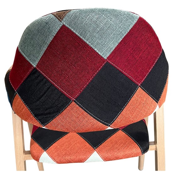 Καρέκλα Τραπεζαρίας  SOLANA Patchwork Ύφασμα/Μέταλλο 51x51x81cm