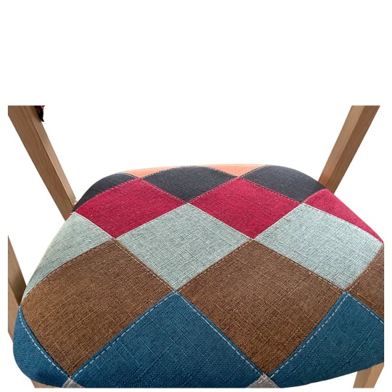 Καρέκλα Τραπεζαρίας  SOLANA Patchwork Ύφασμα/Μέταλλο 51x51x81cm