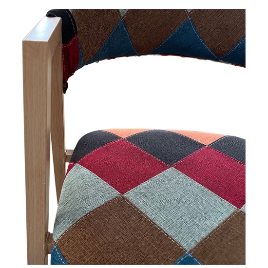Καρέκλα Τραπεζαρίας  SOLANA Patchwork Ύφασμα/Μέταλλο 51x51x81cm